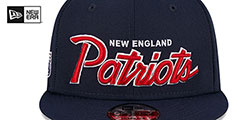 Patriots SCRIPT-UP SNAPBACK Navy Hat by New Era - 3rd View