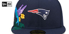 Patriots SIDE-BLOOM Navy Fitted Hat by New Era - 3rd View