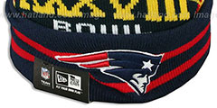 Patriots SUPER BOWL XXXVIII Navy Knit Beanie Hat by New Era - 3rd View