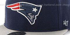 Patriots SUPER-SHOT STRAPBACK Navy-Grey Hat by Twins 47 Brand - 3rd View