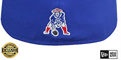 Patriots THROWBACK NFL LIGATURE Royal Fitted Hat by New Era - 3rd View