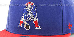 Patriots THROWBACK SUPER-SHOT STRAPBACK Royal-Red Hat by Twins 47 Brand - 3rd View