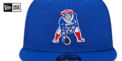 Patriots THROWBACK TEAM-BASIC TRUCKER SNAPBACK Royal Hat by New Era - 3rd View