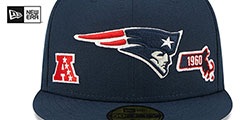 Patriots TRIPLE THREAT IDENTITY Navy Fitted Hat by New Era - 3rd View