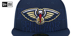 Pelicans 2023 NBA DRAFT Navy Fitted Hat by New Era - 3rd View