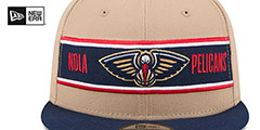 Pelicans 2024 NBA DRAFT SNAPBACK Camel-Navy Hat by New Era - 3rd View