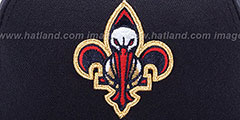 Pelicans INAUGURAL FLEUR-DE-LIS Navy Fitted Hat by New Era - 3rd View