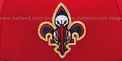 Pelicans INAUGURAL FLEUR-DE-LIS Red Fitted Hat by New Era - 3rd View