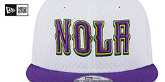 Pelicans MESH-CROWN SNAPBACK White-Purple Hat by New Era - 3rd View