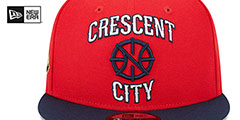 Pelicans STATEMENT SNAPBACK Red-Navy Hat by New Era - 3rd View