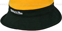 Penguins COLOR-BLOCK BUCKET White-Gold-Black Hat by Mitchell and Ness - 3rd View