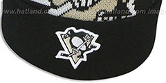 Penguins NHL-BIGGIE Black Knit Beanie Hat by New Era - 3rd View