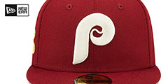 Phillies 1980 WS CITRUS POP Burgundy-Green Fitted Hat by New Era - 3rd View