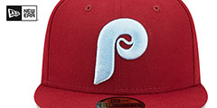 Phillies 1980 WS CLOUD-UNDER Burgundy Fitted Hat by New Era - 3rd View