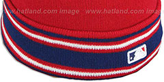 Phillies AC-ONFIELD Red Knit Beanie Hat by New Era - 3rd View