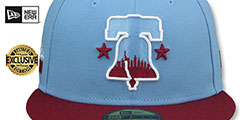 Phillies ALTERNATE CITY CONNECT Sky-Burgundy Fitted Hat by New Era - 3rd View