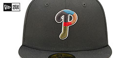 Phillies COLOR PACK MULTI Charcoal Fitted Hat by New Era - 3rd View