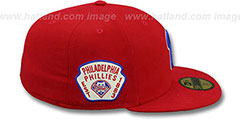 Phillies SIDE TEAM-PATCH Red Fitted Hat by New Era - 3rd View