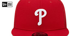 Phillies TEAM-BASIC TRUCKER SNAPBACK Red Hat by New Era - 3rd View