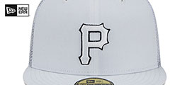 Pirates BATTING PRACTICE TRUCKER White Fitted Hat by New Era - 3rd View