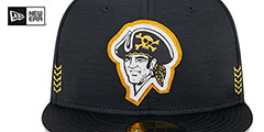 Pirates 2024 ONFIELD CLUBHOUSE Heather Black Fitted Hat by New Era - 3rd View