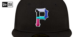 Pirates 76TH WS POLAR LIGHTS Black-Pink Fitted Hat by New Era - 3rd View