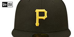 Pirates BANNER SIDE-PATCH Black Fitted Hat by New Era - 3rd View