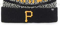 Pirates BEDROCK Black-Grey Knit Beanie Hat by Twins 47 Brand - 3rd View