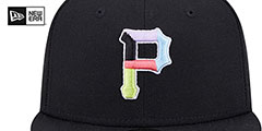 Pirates COLOR PACK SIDE-PATCH Black Fitted Hat by New Era - 3rd View