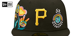 Pirates GROOVY Black Fitted Hat by New Era - 3rd View