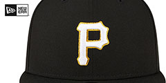 Pirates METALLIC LOGO SIDE-PATCH Black Fitted Hat by New Era - 3rd View