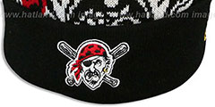 Pirates MLB-BIGGIE Black Knit Beanie Hat by New Era - 3rd View