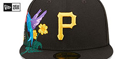 Pirates SIDE-BLOOM Black Fitted Hat by New Era - 3rd View