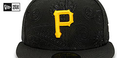 Pirates SWIRL Black Fitted Hat by New Era - 3rd View