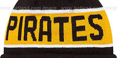 Pirates THE-COACH Black Knit Beanie Hat by New Era - 3rd View