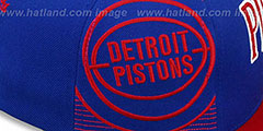 Pistons LASER-STITCH SNAPBACK Royal-Red Hat by Mitchell and Ness - 3rd View