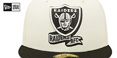 Raiders 2022 NFL SIDELINE Cream-Black Fitted Hat by New Era - 3rd View