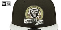 Raiders 2022 SALUTE-TO-SERVICE SNAPBACK Black-Grey Hat by New Era - 3rd View