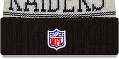 Raiders 2023 HISTORIC SIDELINE Knit Beanie Hat by New Era - 3rd View