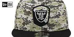 Raiders 2023 SALUTE-TO-SERVICE SNAPBACK Camo-Black Hat by New Era - 3rd View