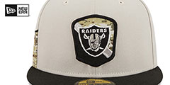 Raiders 2023 SALUTE-TO-SERVICE Stone-Black Fitted Hat by New Era - 3rd View