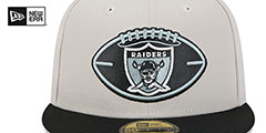 Raiders 2024 HISTORIC SIDELINE Stone-Black Fitted Hat by New Era - 3rd View