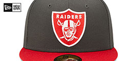 Raiders 2T COLOR PACK Charcoal-Red Fitted Hat by New Era - 3rd View