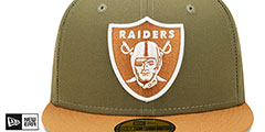 Raiders 2T COLOR PACK Olive-Tan Fitted Hat by New Era - 3rd View