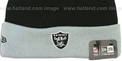 Raiders BUTTON-UP Knit Beanie Hat by New Era - 3rd View