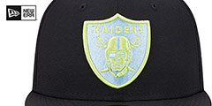 Raiders COLOR PACK SIDE-PATCH Black Fitted Hat by New Era - 3rd View