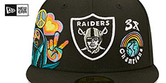 Raiders GROOVY Black Fitted Hat by New Era - 3rd View