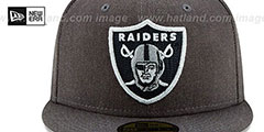 Raiders HEATHER-CRISP Black Fitted Hat by New Era - 3rd View