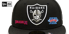 Raiders HISTORIC CHAMPIONS Black Fitted Hat by New Era - 3rd View