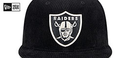 Raiders LETTERMAN PIN CORDUROY Black Fitted Hat by New Era - 3rd View